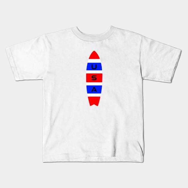 USA SURFBOARD Kids T-Shirt by jcnenm